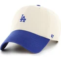 cap-kumer-beige-adjustable-strap-clean-up-base-runner-sure-shot-two-tone-los-angeles-dodgers-mlb-47-brand
