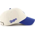 cap-kumer-beige-adjustable-strap-clean-up-base-runner-sure-shot-two-tone-los-angeles-dodgers-mlb-47-brand