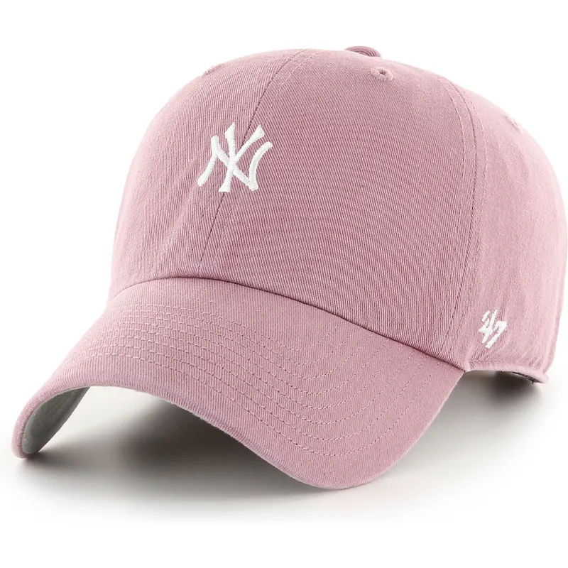 cap-kumer-pink-adjustable-strap-clean-up-base-runner-mini-new-york-yankees-mlb-47-brand