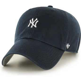 47 Brand Curved Brim Clean Up Base Runner Mini Logo New York Yankees MLB Navy Blue Adjustable Cap