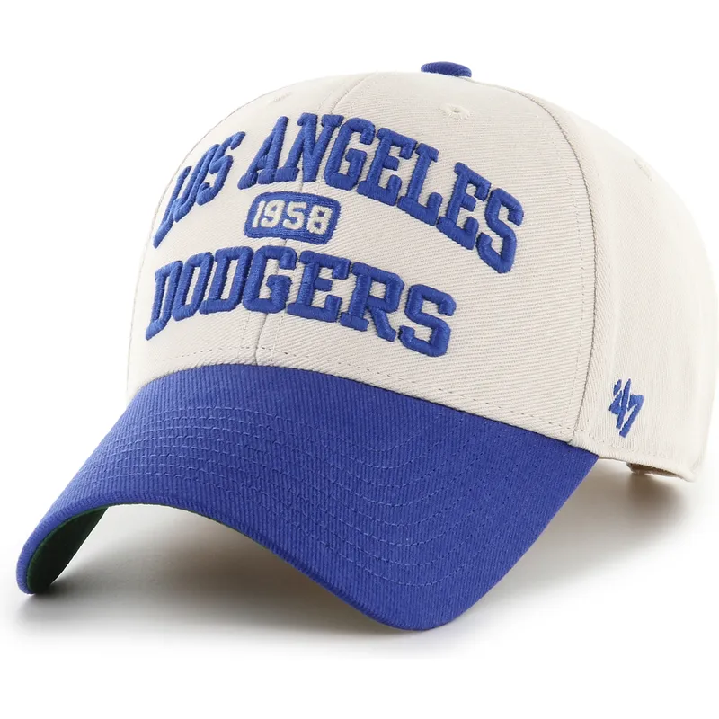 47-brand-curved-brim-mvp-broke-line-los-angeles-dodgers-mlb-beige-and-blue-adjustable-cap