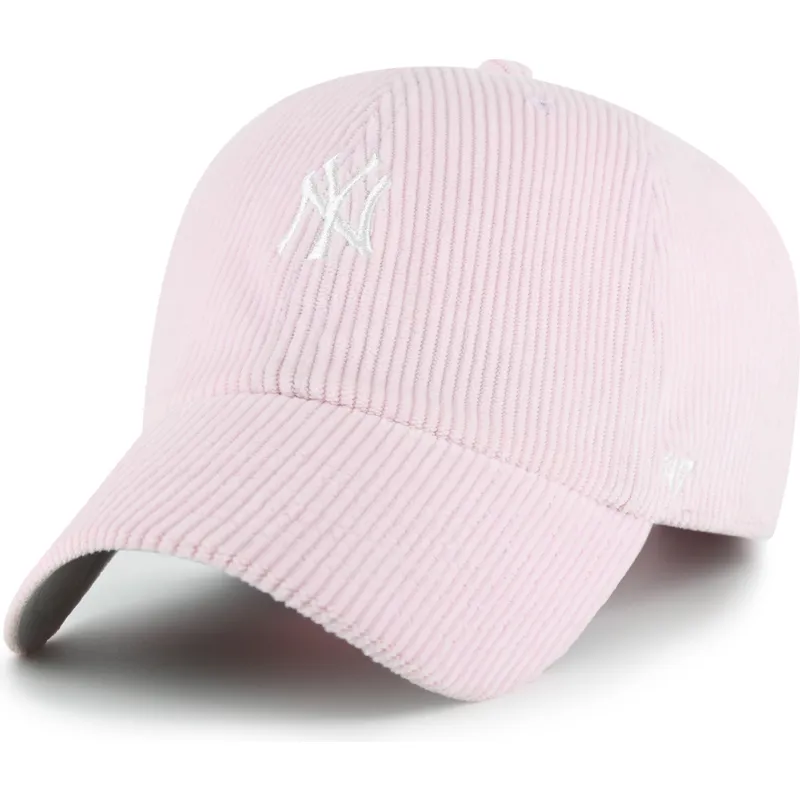 cap-kumer-pink-adjustable-strap-clean-up-cord-base-runner-new-york-yankees-mlb-47-brand