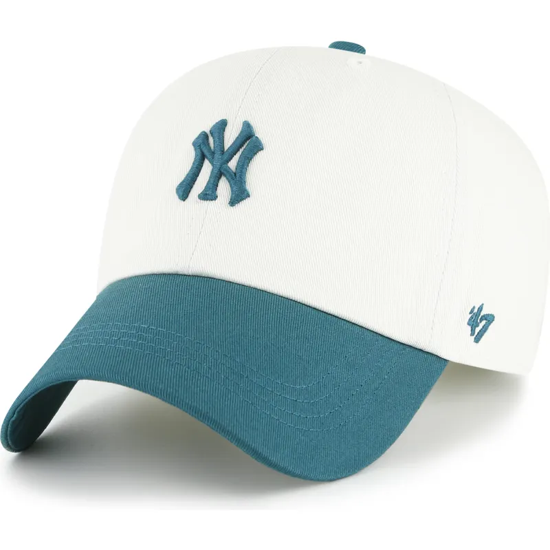 cap-kumer-beige-adjustable-strap-clean-up-contemporary-two-tone-new-york-yankees-mlb-47-brand
