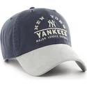 cap-kumer-navy-blue-adjustable-strap-clean-up-windham-suede-vintage-new-york-yankees-mlb-47-brand