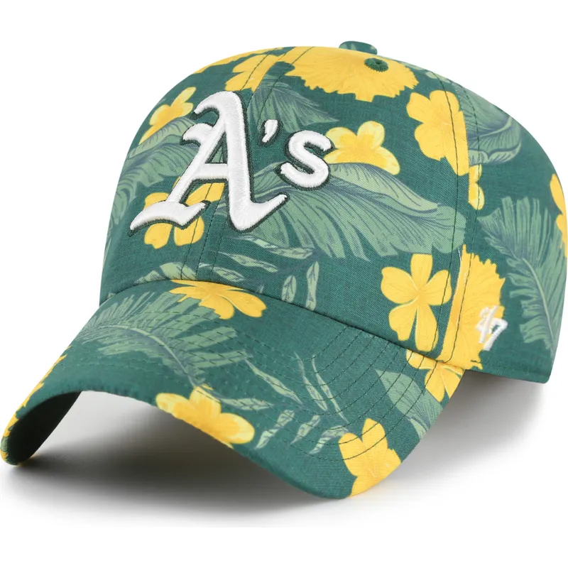 cap-kumer-green-adjustable-strap-clean-up-beach-side-oakland-athletics-mlb-47-brand