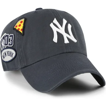 47 Brand Curved Brim Clean Up Badges Vintage New York Yankees MLB Navy Blue Adjustable Cap