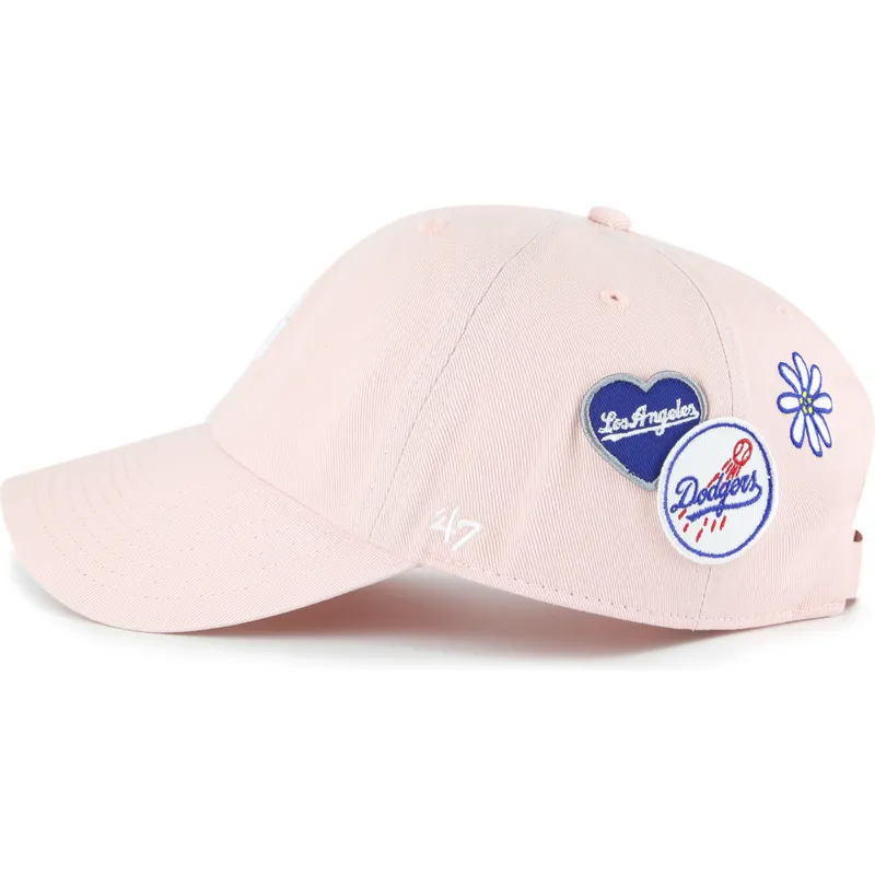 cap-kumer-pink-adjustable-strap-clean-up-badges-los-angeles-dodgers-mlb-47-brand