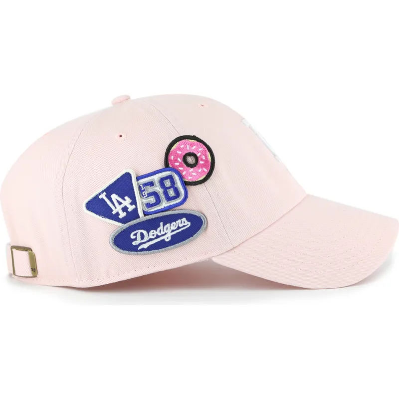 cap-kumer-pink-adjustable-strap-clean-up-badges-los-angeles-dodgers-mlb-47-brand
