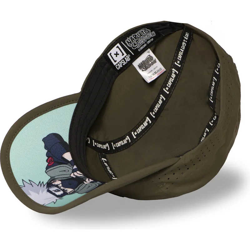 capslab-curved-brim-kakashi-hatake-ns6-kakb-naruto-green-adjustable-cap
