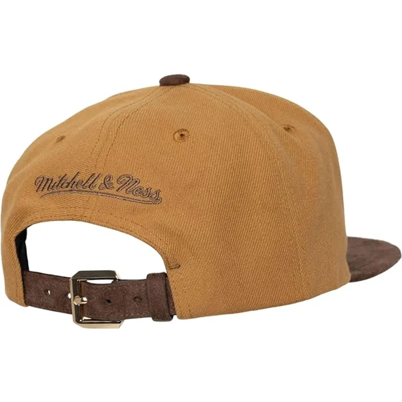 mitchell-ness-flat-brim-coffee-strapback-toronto-raptors-nba-brown-adjustable-cap