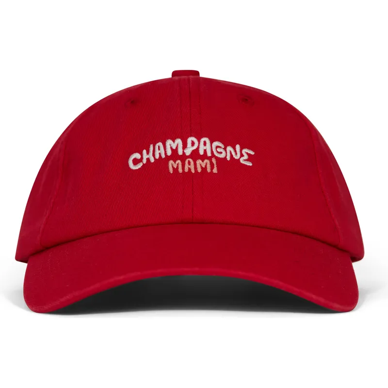 pica-pica-curved-brim-champagne-mami-red-adjustable-cap