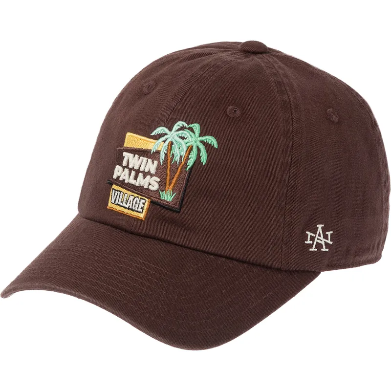 american-needle-curved-brim-twin-palms-village-ballpark-brown-adjustable-cap