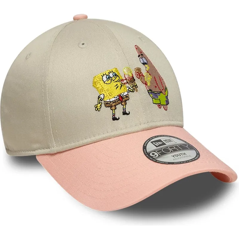 mutsid-kumer-mitmevarviline-snapback-lastele-9forty-spongebob-ja-patrick-taht-new-era