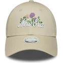 new-era-curved-brim-women-9forty-beaded-beige-adjustable-cap