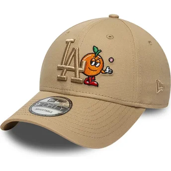 New Era Curved Brim Brown Logo 9FORTY Tonal Icon Los Angeles Dodgers MLB Brown Adjustable Cap