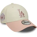 cap-kumer-beige-adjustable-strap-rosa-rosa-9forty-world-series-patch-los-angeles-dodgers-mlb-new-era