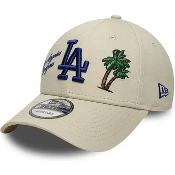 New Era Curved Brim 9FORTY City Icon Los Angeles Dodgers MLB Beige Adjustable Cap