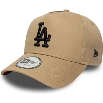 New Era Curved Brim Black Logo E Frame League Essential Los Angeles Dodgers MLB Brown Snapback Cap