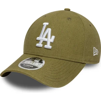 New Era Curved Brim 9FORTY M-Crown Linen Los Angeles Dodgers MLB Green Snapback Cap