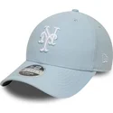 new-era-curved-brim-9forty-m-crown-linen-new-york-mets-mlb-light-blue-snapback-cap