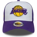 new-era-a-frame-side-patch-los-angeles-lakers-nba-purple-and-white-trucker-hat