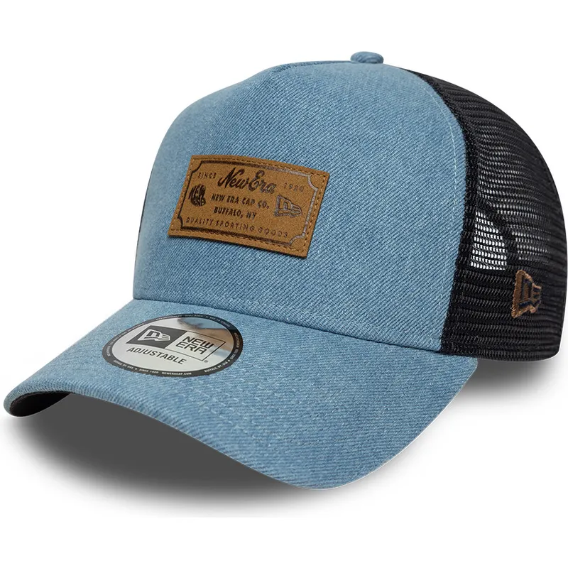 mutsid-kumer-sinine-snapback-a-frame-denim-leather-patch-new-era