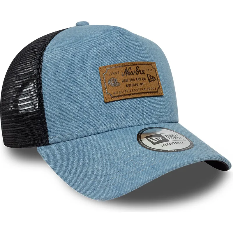 mutsid-kumer-sinine-snapback-a-frame-denim-leather-patch-new-era