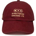 homenage-curved-brim-ny-dreams-just-kids-the-90s-maroon-adjustable-cap