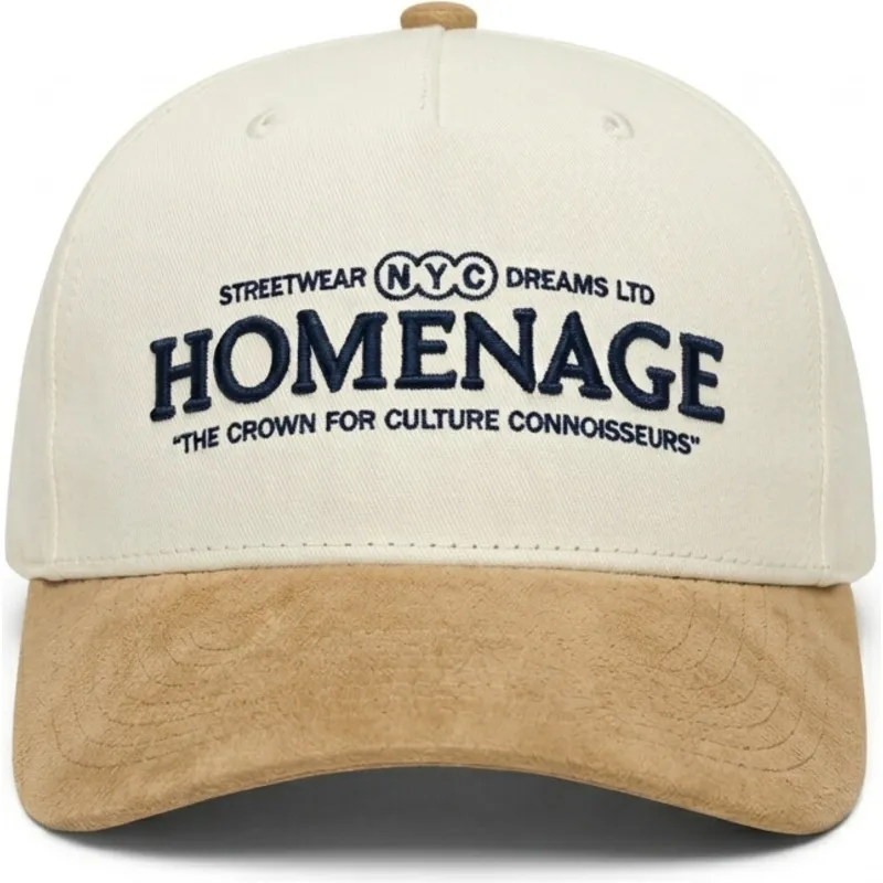 homenage-curved-brim-suede-liberty-sport-the-retro-beige-and-brown-snapback-cap