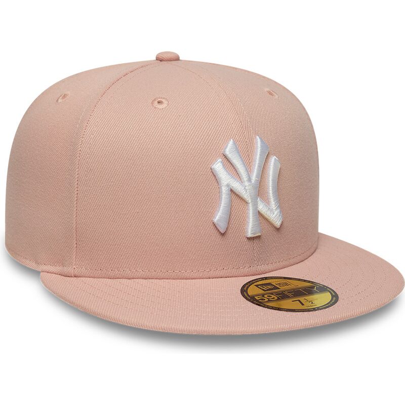 new-era-flat-brim-59fifty-league-essential-new-york-yankees-mlb-pink-fitted-cap