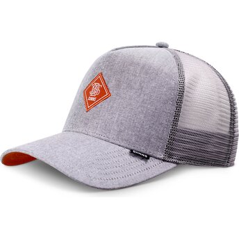Djinns Red Logo HFT OxfordContra Grey Trucker Hat