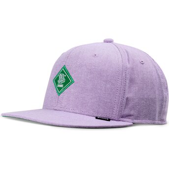 Djinns Flat Brim Green Logo OxfordContra Purple Snapback Cap
