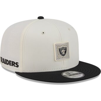 Cap lame beige snapback 9FIFTY Training Pack 2026 Las Vegas Raiders NFL New Era