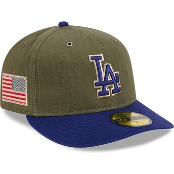 New Era Curved Brim 59FIFTY Pre-Curved American Herringbone Los Angeles Dodgers MLB Green Fitted Cap