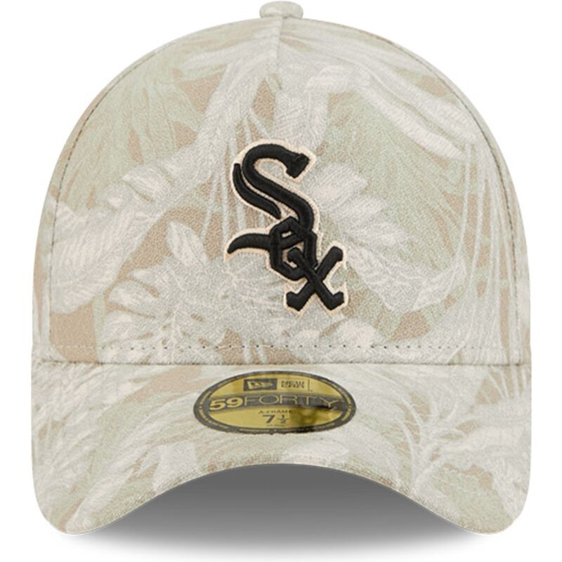 new-era-curved-brim-59forty-a-frame-leafy-palm-chicago-white-sox-mlb-beige-fitted-cap
