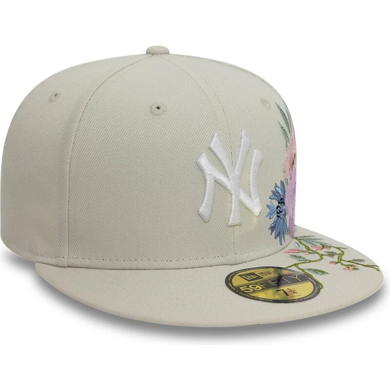 new-era-flat-brim-59fifty-floral-new-york-yankees-mlb-beige-fitted-cap