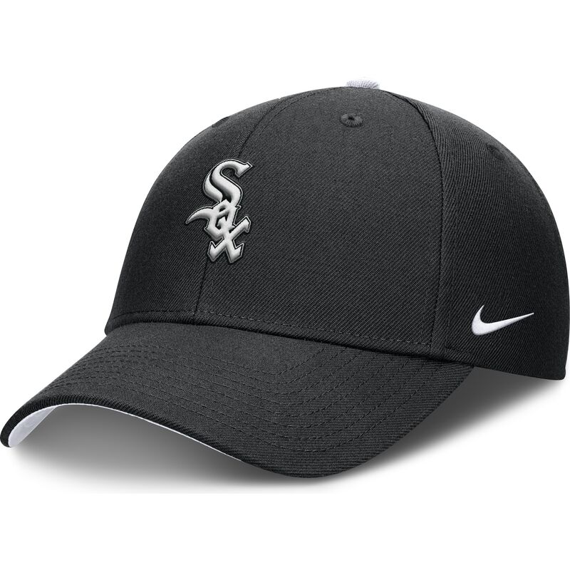 cap-kumer-black-adjustable-strap-lastele-dri-fit-club-structured-chicago-white-sox-mlb-nike