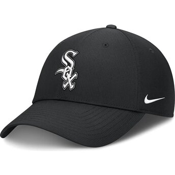 Nike Curved Brim Club Structured UV Poly Ripstop Chicago White Sox MLB Black Adjustable Cap