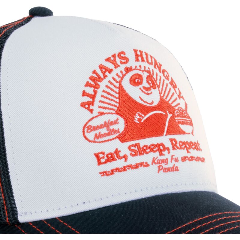 capslab-po-always-hungry-kfp-takb-kung-fu-panda-white-and-black-trucker-hat