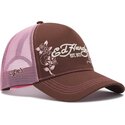 mutsid-kumer-pruun-snapback-rosa-skull-and-roses-ed-hardy