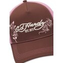 mutsid-kumer-pruun-snapback-rosa-skull-and-roses-ed-hardy