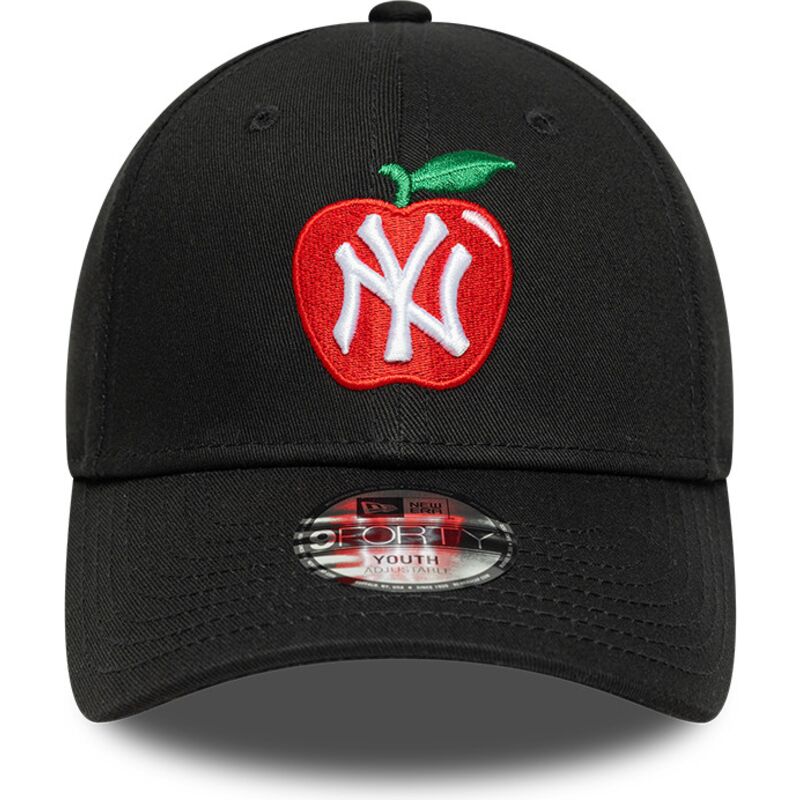 mutsid-kumer-must-reguleeritav-lastele-9forty-fruit-icon-apple-new-york-yankees-mlb-new-era