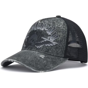 Mütsid kumer hall snapback Flaming Gothic Skull Washed Ed Hardy