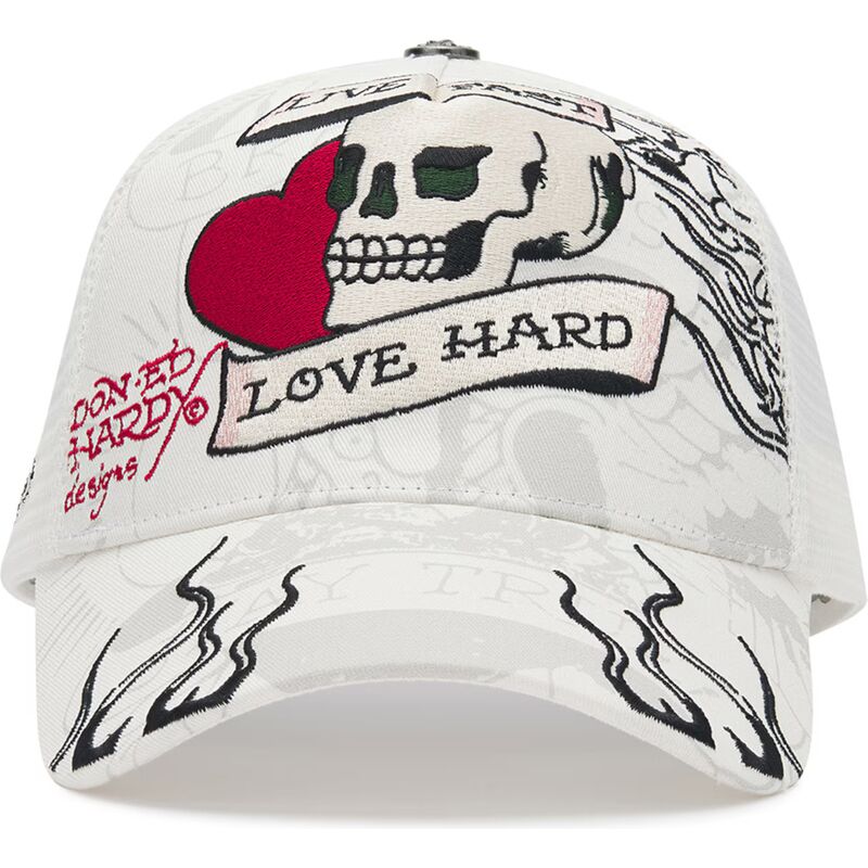 mutsid-kumer-valge-snapback-live-fast-love-hard-ed-hardy