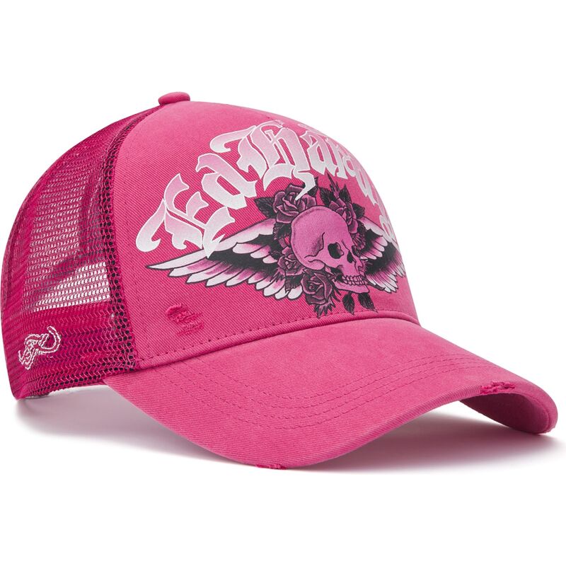 mutsid-kumer-roosa-snapback-flaming-gothic-skull-washed-ed-hardy