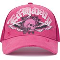 mutsid-kumer-roosa-snapback-flaming-gothic-skull-washed-ed-hardy