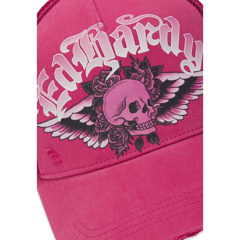mutsid-kumer-roosa-snapback-flaming-gothic-skull-washed-ed-hardy