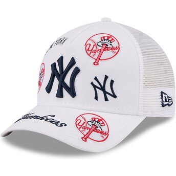 Mütsid kumer valge snapback 9FORTY M-Crown A Frame All Over New York Yankees MLB New Era