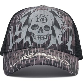 Mütsid kumer must snapback 13 Skull Ed Hardy