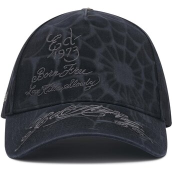 Mütsid kumer must snapback Spiderweb Ed Hardy
